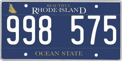 RI license plate 998575