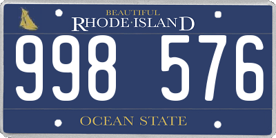 RI license plate 998576