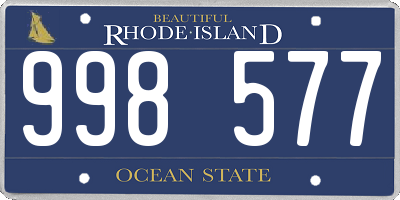 RI license plate 998577