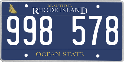 RI license plate 998578