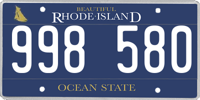 RI license plate 998580