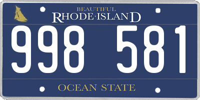 RI license plate 998581