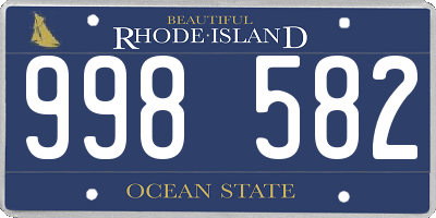 RI license plate 998582