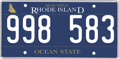 RI license plate 998583