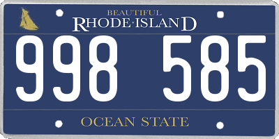 RI license plate 998585