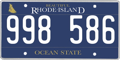 RI license plate 998586