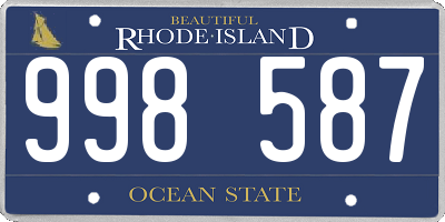 RI license plate 998587