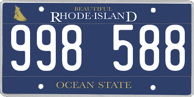 RI license plate 998588