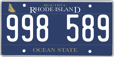 RI license plate 998589