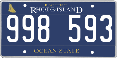 RI license plate 998593