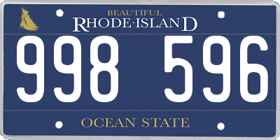 RI license plate 998596