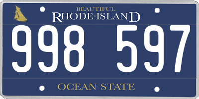 RI license plate 998597