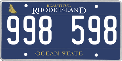 RI license plate 998598