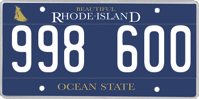 RI license plate 998600