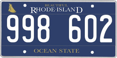 RI license plate 998602