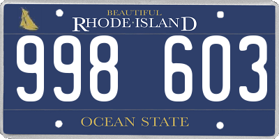 RI license plate 998603