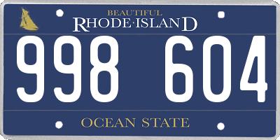 RI license plate 998604