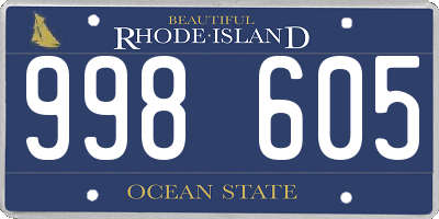 RI license plate 998605