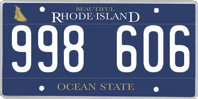 RI license plate 998606