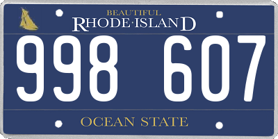 RI license plate 998607