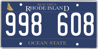 RI license plate 998608