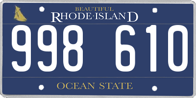 RI license plate 998610