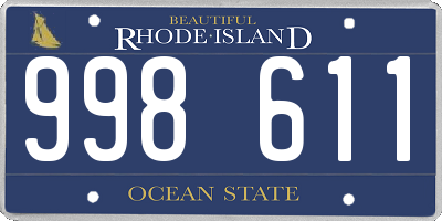 RI license plate 998611