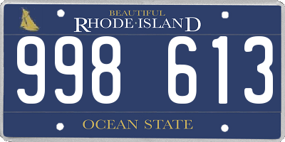 RI license plate 998613