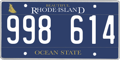 RI license plate 998614