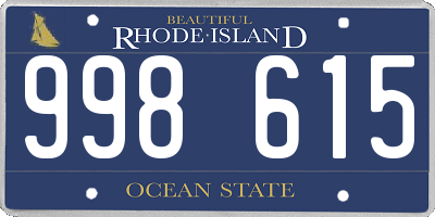 RI license plate 998615