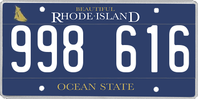 RI license plate 998616