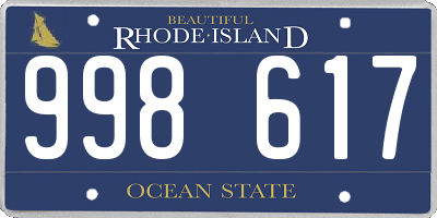 RI license plate 998617