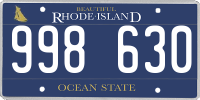 RI license plate 998630