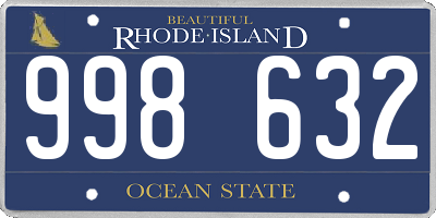 RI license plate 998632