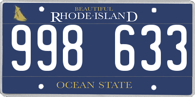 RI license plate 998633