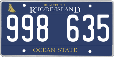 RI license plate 998635