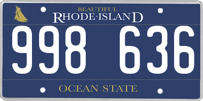 RI license plate 998636