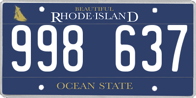 RI license plate 998637