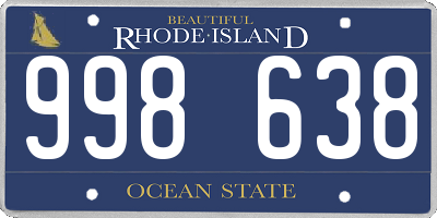 RI license plate 998638