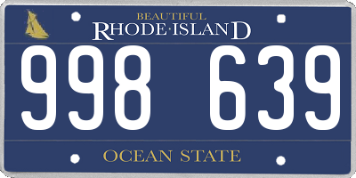 RI license plate 998639