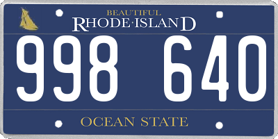 RI license plate 998640