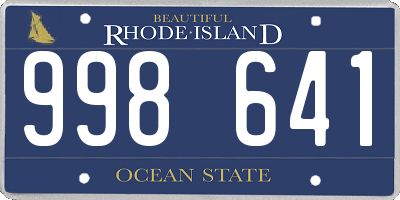 RI license plate 998641