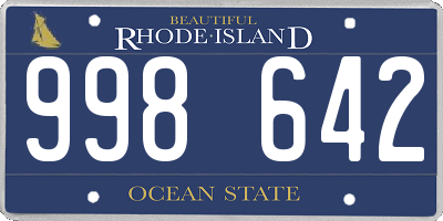 RI license plate 998642