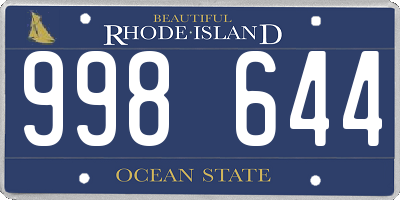 RI license plate 998644