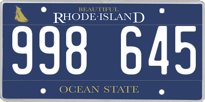 RI license plate 998645