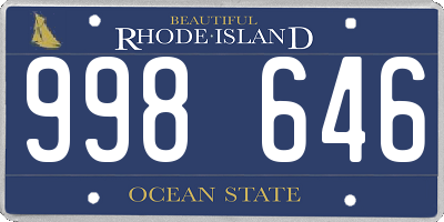 RI license plate 998646