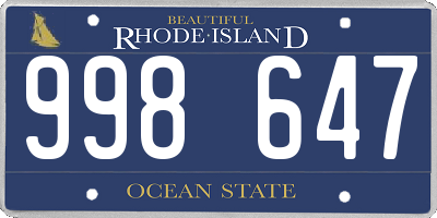 RI license plate 998647