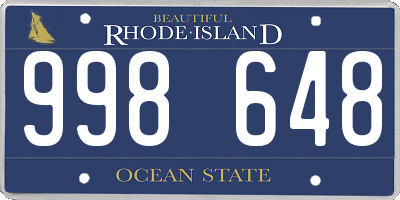 RI license plate 998648