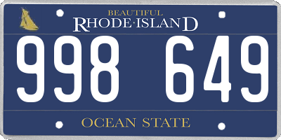 RI license plate 998649