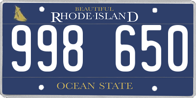 RI license plate 998650